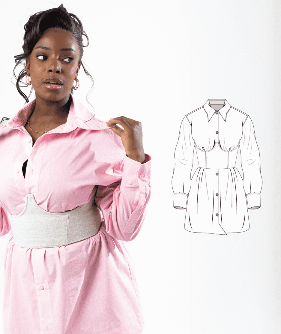 Oversized Shirt Dress Pattern - Image 3