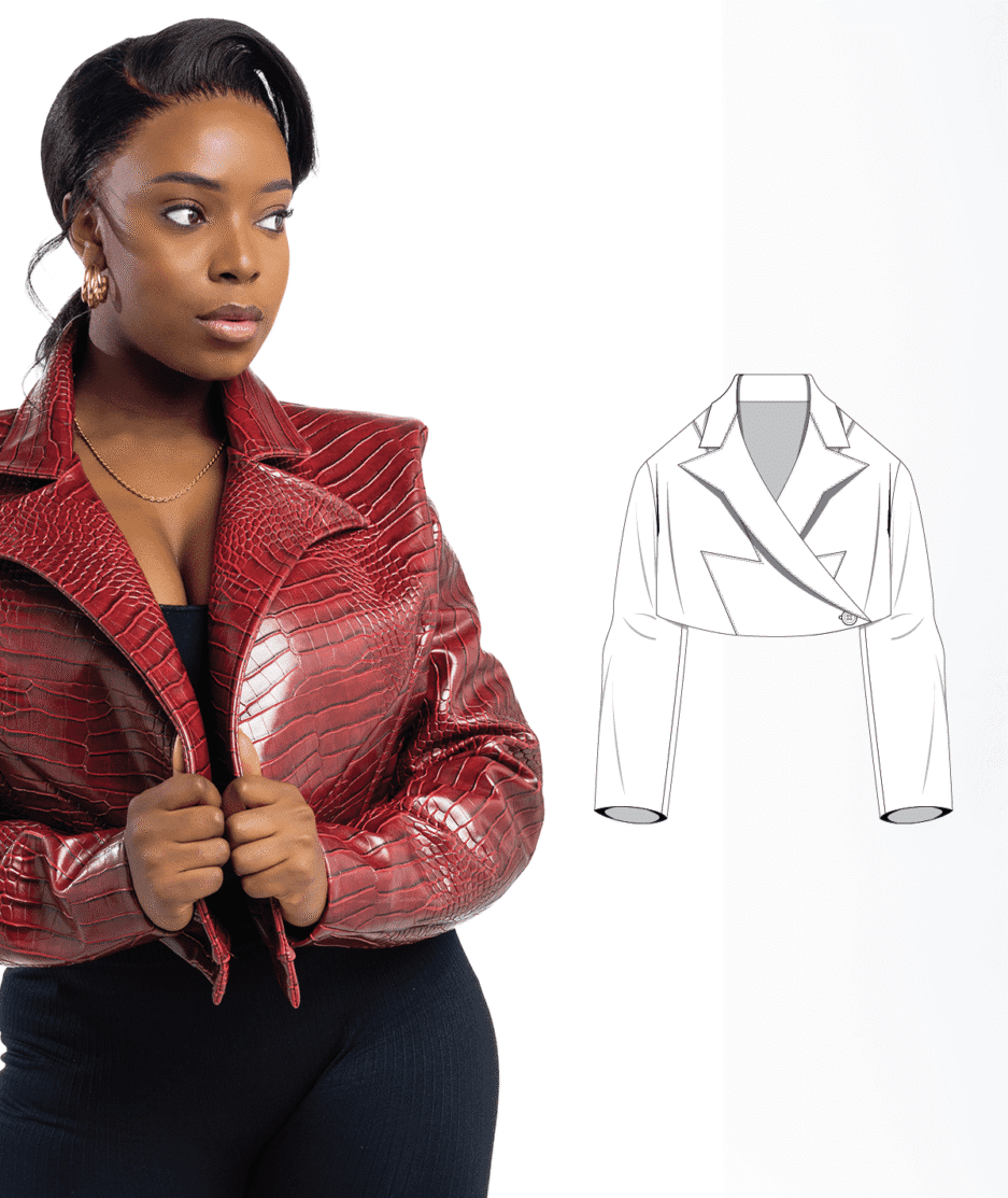 Women's Cropped Jacket Pattern - Image 3